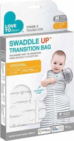 Love To Dream™ Babyslaapzak Swaddle Up™ - Inbakeren Afbouwen - Baby 4-6 Maanden - 6-8.5 Kg - All Season - Wit -Winkel voor babyproducten 634x1200 11