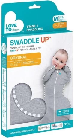 Love To Dream™ Babyslaapzak Swaddle Up™ - Inbakeren - Baby 3-6 Maanden - 6-8.5 Kg - All Season - Grijs -Winkel voor babyproducten 648x1200 5