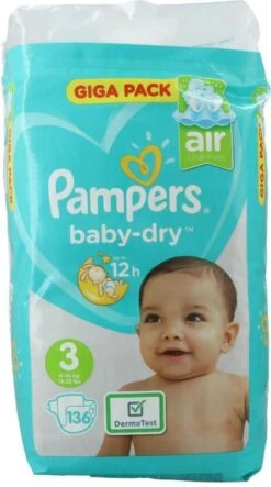 Pampers® Pampers Baby Dry Luiers - Maat 3 - 6 Tot 10kg -136 Stuks -Winkel voor babyproducten 669x1200
