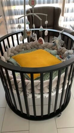 IL BAMBINI Gevlochten Baby Bed Bumper Treccia - Bedomrander - Box Omrander - Hoofdbeschermer - Boxrand - Bedbumper - Stootrand - Boxomrander - (3 Meter) Grijs -Winkel voor babyproducten 675x1200 7