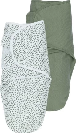 Meyco Cheetah/Uni Swaddlemeyco Inbakerdoek - 2-pack - Forest Green - 4-6 Maanden