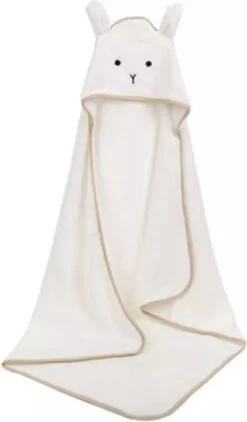 IL BAMBINI - Zachte Baby Badponcho - Fleece Handdoek - Omslagdoek - Badcape - 90x90 Cm - Wit