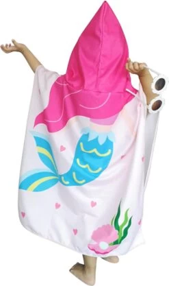 JAXY Badcape Baby - Badcape - Baby Badjas - Omslagdoek - Omslagdoek - Baby Handdoek Met Capuchon - Strandhanddoek - Badponcho - Poncho Handdoek - Microfiber - 60x90cm - Blauwe Zeemeermin -Winkel voor babyproducten 711x1200
