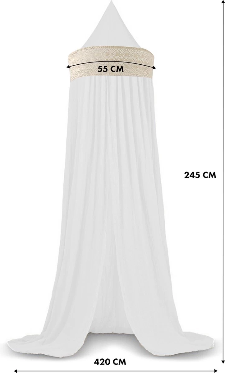 Deryan Baby Klamboe Vintage 245cm - kinderklamboe - Hemeltje - Wit/Ivory Deryan Baby Klamboe Vintage 245cm - Kinderklamboe - Hemeltje - Wit/Ivory -Winkel voor babyproducten 724x1200 4