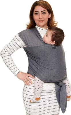 Baby Garden Draagdoek Grijs - Ergonomisch - Original - Inclusief Slabbetje -Winkel voor babyproducten 748x1200 2