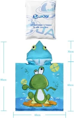JAXY Badcape Baby - Badcape - Baby Badjas - Omslagdoek - Omslagdoek - Baby Handdoek Met Capuchon - Strandhanddoek - Badponcho - Poncho Handdoek - Microfiber - 60x90cm - Kikker -Winkel voor babyproducten 751x1200 2