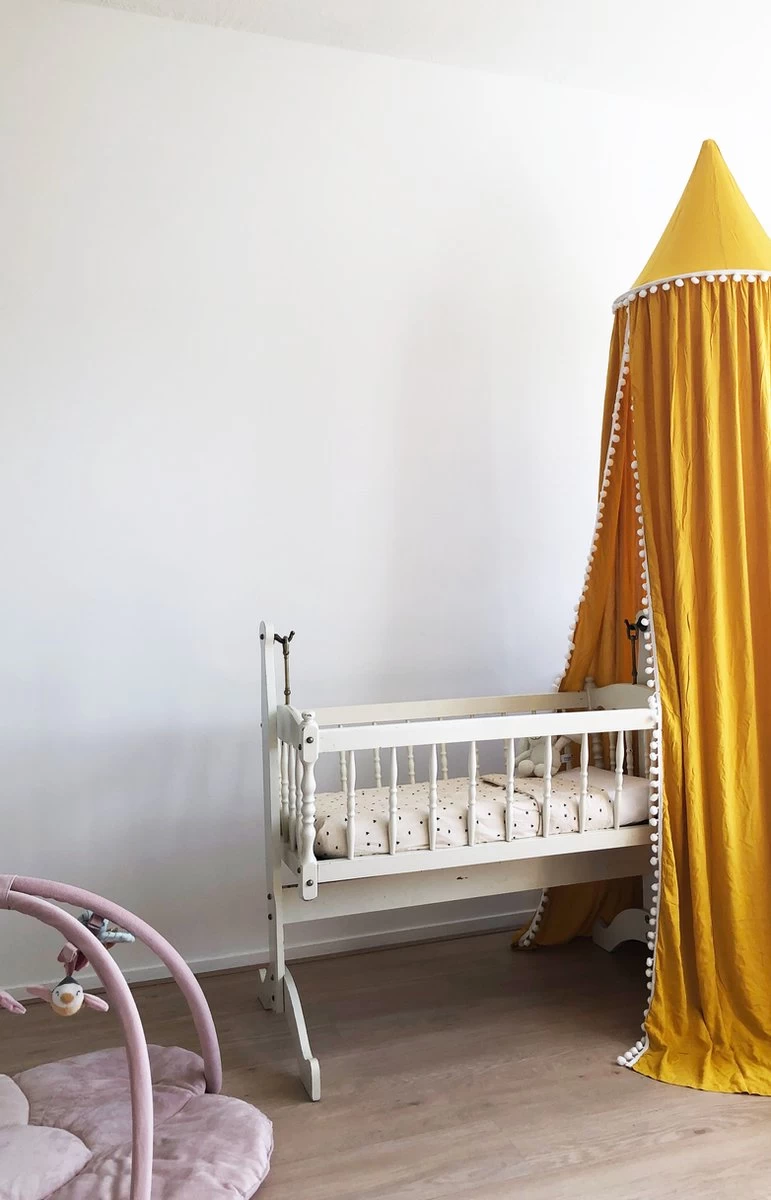 By Baboo Klamboe Baby 245cm - Okergeel - Katoen - Pompons By Baboo Klamboe Baby 245cm - Okergeel - Katoen - Pompons -Winkel voor babyproducten 771x1200 7