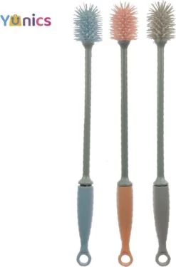 YUNICS® Flessenborstel - Flessenschraper - Pottenlikker - Flessenlikker - Pottenlikker - 30 CM - 3 Stuks
