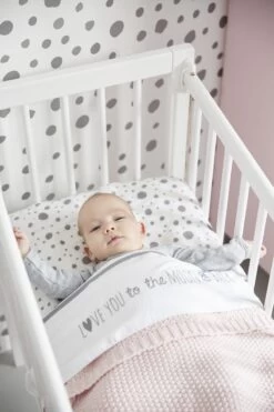 Meyco Love You To The Moon & Back Wieglaken - Grey - 75x100cm -Winkel voor babyproducten 800x1200 460