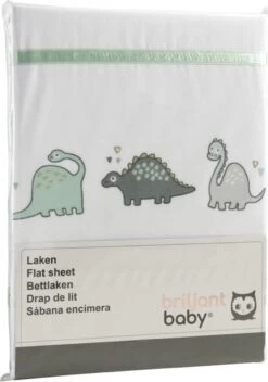 Briljant Baby Laken Met Bies Voor Ledikant 100 X 150 - Dino - Groen -Winkel voor babyproducten 841x1200 4