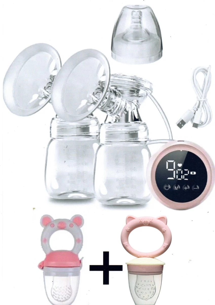 G G 1989 borstkolf-elektrische dubbel-dubbelzijdig-kolfapparaat-LED display-9 standen-compact+2 fruitspenen -rose G G 1989 Borstkolf-elektrische Dubbel-dubbelzijdig-kolfapparaat-LED Display-9 Standen-compact+2 Fruitspenen -rose -Winkel voor babyproducten 849x1200 8