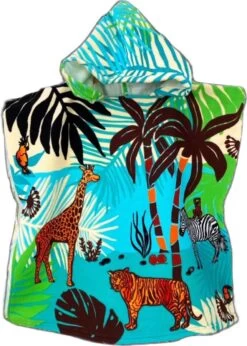 Bad Cape/poncho Voor Kinderen 60 X 120 Cm Microvezel - Bad Poncho's Met Savanne Safari Dieren -Winkel voor babyproducten 856x1200