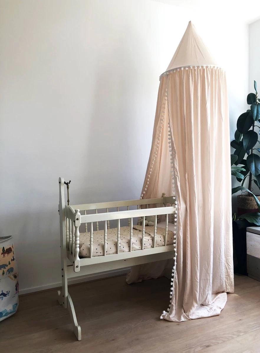 By Baboo Klamboe Baby 245cm - Crème - Katoen - Pompons By Baboo Klamboe Baby 245cm - Crème - Katoen - Pompons -Winkel voor babyproducten 882x1200 6