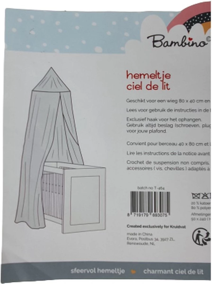 Klamboe wieg - Wit - 120 x 60 cm - Baby - Kinderkamer - Bed Merkloos Klamboe Wieg - Wit - 120 X 60 Cm - Baby - Kinderkamer - Bed -Winkel voor babyproducten 896x1200 6