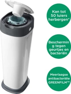 Tommee Tippee Twist & Click XL-luieremmer - Voor Maximaal 60 Luiers - Milieuvriendelijker Systeem - 1 Navulcassette - Duurzaam Geproduceerde Antibacteriële GREENFILM 4 Tommee Tippee Twist & Click XL-luieremmer - Voor Maximaal 60 Luiers - Milieuvriendelijker Systeem - 1 Navulcassette - Duurzaam Geproduceerde Antibacteriële GREENFILM -Winkel voor babyproducten 911x1200
