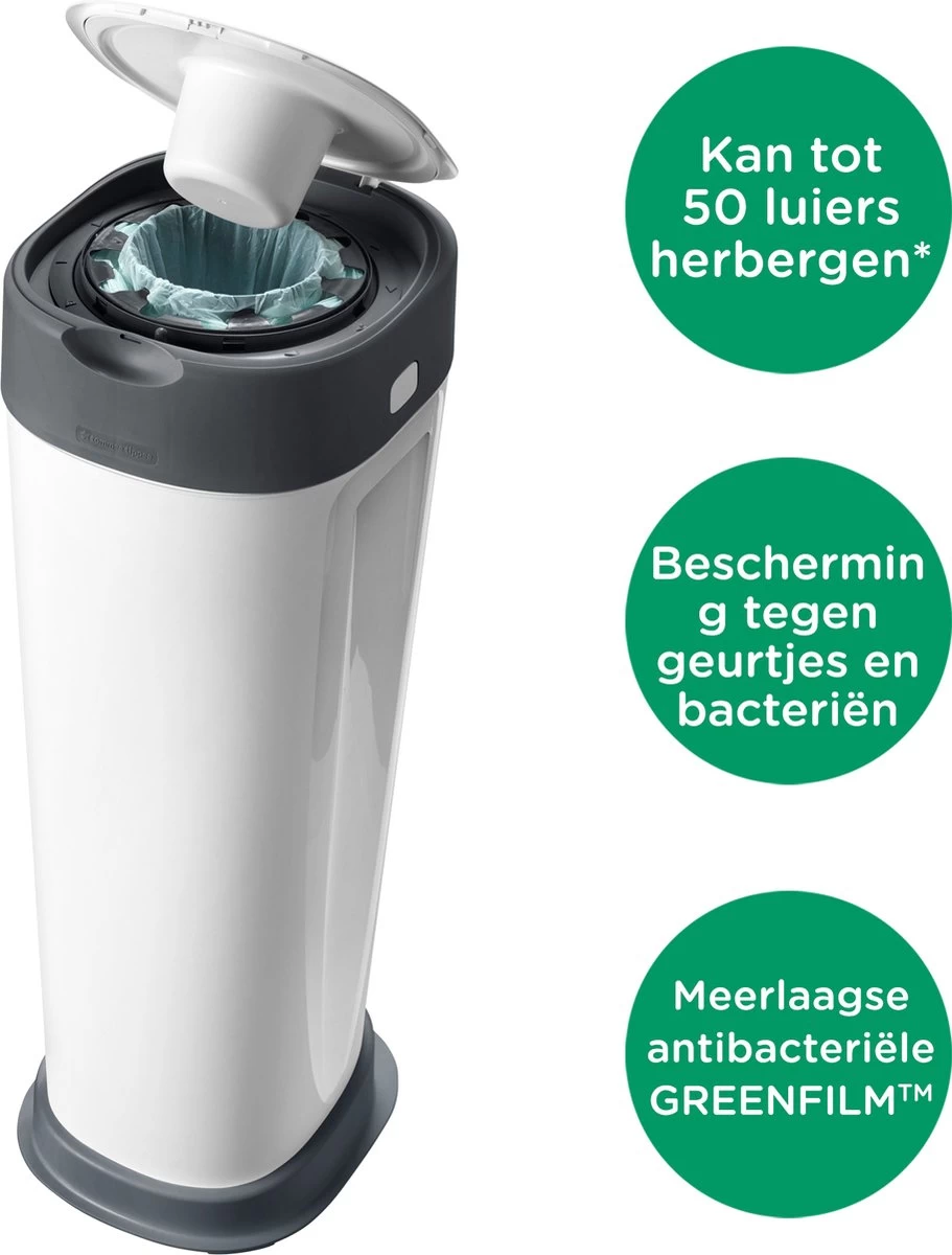 Tommee Tippee Twist & Click XL-luieremmer - voor maximaal 60 luiers - milieuvriendelijker systeem - 1 navulcassette - duurzaam geproduceerde antibacteriële GREENFILM Tommee Tippee Twist & Click XL-luieremmer - Voor Maximaal 60 Luiers - Milieuvriendelijker Systeem - 1 Navulcassette - Duurzaam Geproduceerde Antibacteriële GREENFILM -Winkel voor babyproducten