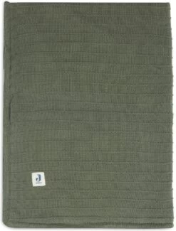 Jollein Baby Deken Wieg Velvet Pure Knit - Leaf Green - GOTS