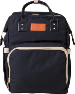 Luiertas Rugzak - Monx Luiertas Verzorgingstas Met Uitklapbaar Babybedje - Overzichtelijke Luierrugzak Extra Buggy En Kinderwagen Haken Inclusief Geïsoleerde Flessenhouder - Zwart