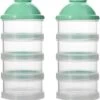 Merkloos Melkpoeder Doseerdoosje - Set Van 2 - BPA Vrij - Groen - 4 Lagen -Melkpoeder Toren - Babypoeder Bewaarbakje - Reisbox - Dispenser - Poedertoren -Winkel voor babyproducten 969x1200 3