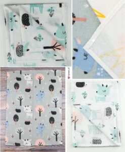 Spuugdoekjes – Monddoekjes – 10 Pack - Flanellen Doeken - Monddoekje 35x50cm – 100% Katoen – Fensilo – Spuugdoek Unisex – Wit – Dieren - Grijs - Flanellen Luiers -Winkel voor babyproducten 987x1200 2